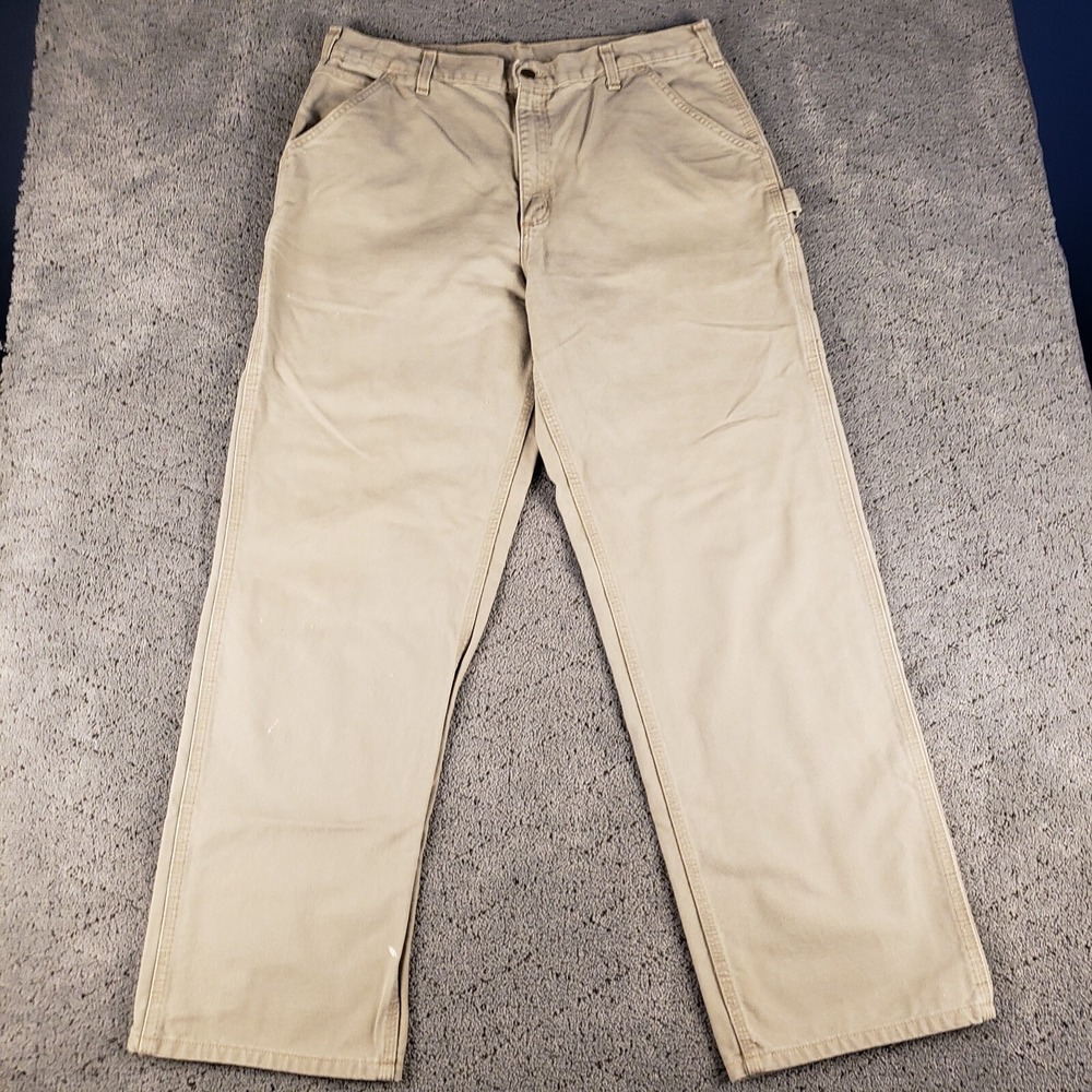 Carhartt‎ Pants Mens 38x34 Khaki Dungaree Fit Carpenter Baggy Streetwear Skater
